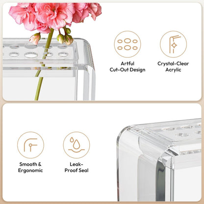 Small Clear Acrylic Flower Vase - NIUBEE