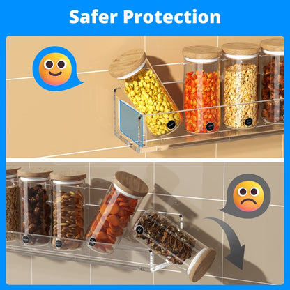 Wall - Mounted Acrylic Spice Rack – 4 Pack - NIUBEE